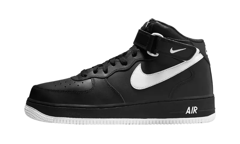 Nike Air Force 1 Mid '07 Black White Sole - MTHOR SHOP