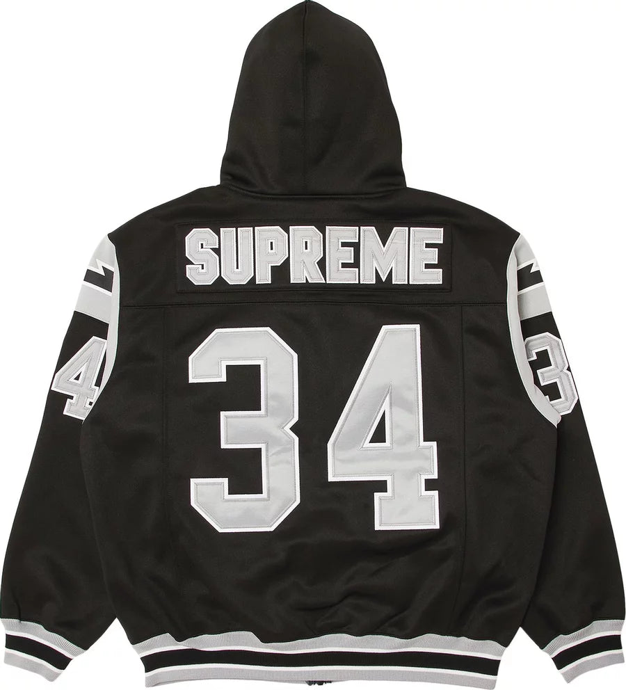 Supreme Football Zip Up Hooded Sweatshirt Black