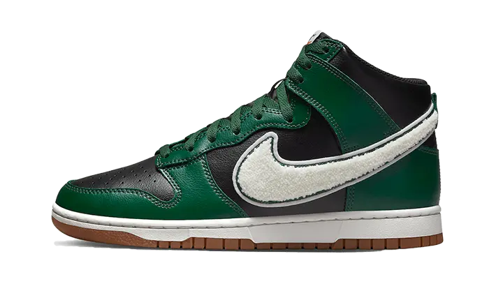 Dunk High Chenille Swoosh Black Green