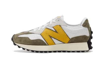 New Balance 327 White Yellow Olive