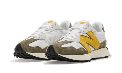 New Balance 327 White Yellow Olive